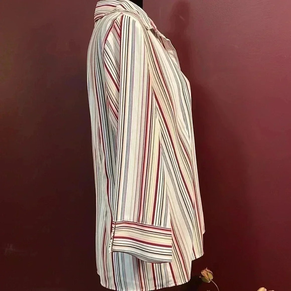 Apt 9 Stretch Striped Women’s Size 1 Blouse - Picture 4 of 9